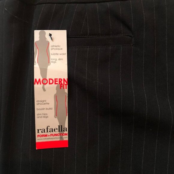 rafaella, Black with Grey pinstripe, dressy, straight leg pants, Sz: 8, NWT - Picture 6 of 12